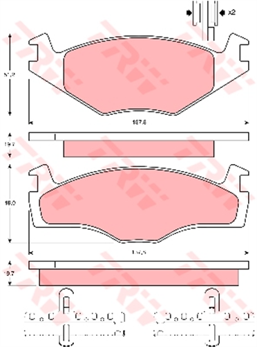 TRW Brake Pad Set (DB400)