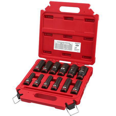 Milwaukee 12 Pc 1/2in Dr Deep Impact Socket Set - SAE 49667011