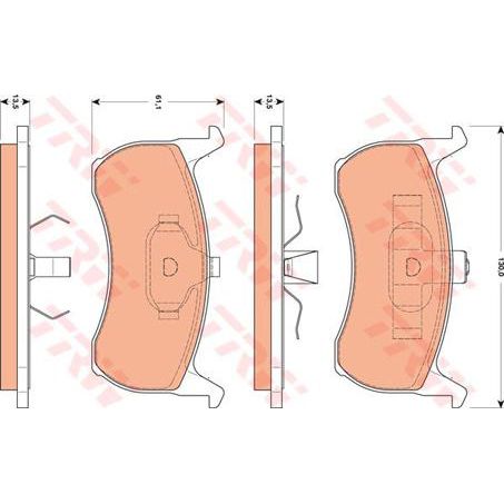 TRW DTEC Brake Pad Set (DB1108)