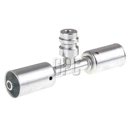 OEX Steel Fitting # 6 Splicer Beadlock #6 Straight With R134a Port