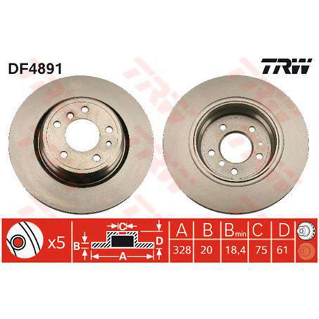TRW Disc Brake Rotor 328mm x 18.4 Min