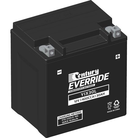 EVERRIDE Century EverRide AGM VRLA Motorcycle Battery 12V 30AH 18 Month Warranty YIX30L