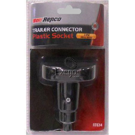 REPCO Trailer Socket 7 Pin Small Plastic Round