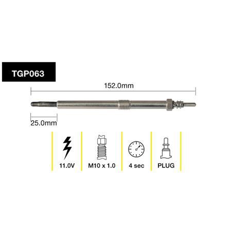 TRIDON GLOW PLUG 11.0V TGP063