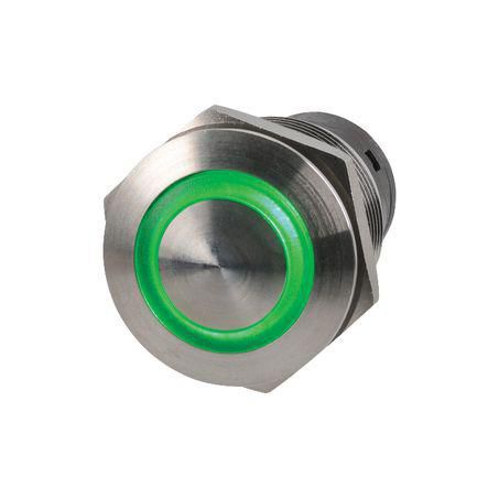 Narva PUSH BUTTON SWITCH OFF/ON SPST GREEN LED (CONTACTS RATED 10A @ 14V)