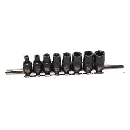 T & E TOOLS T&E 1/4  Dr E Series Impact Sockets 8Pc S96200