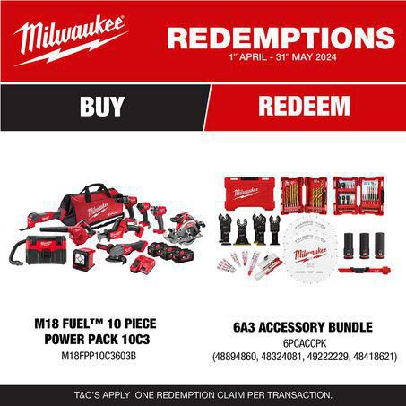 Milwaukee M18 FUEL 10 Piece Power Pack 10C3 M18FPP10C3603B