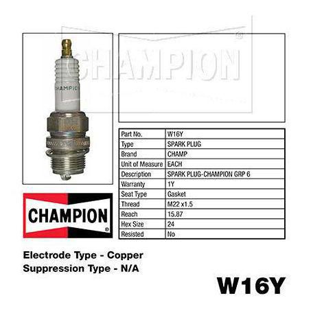Champion Copper Plus Spark Plug W16Y