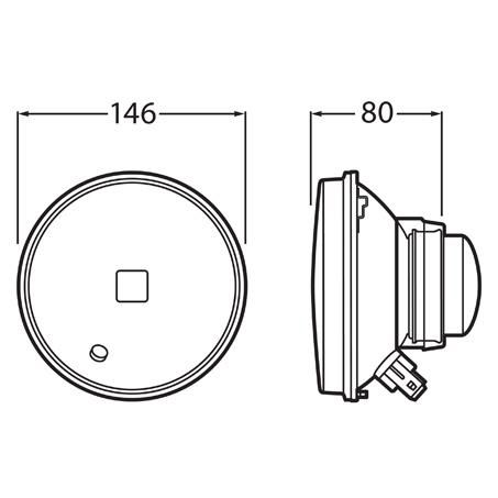 HELLA Semi Sealed Beam Round 146mm Globe Style H1