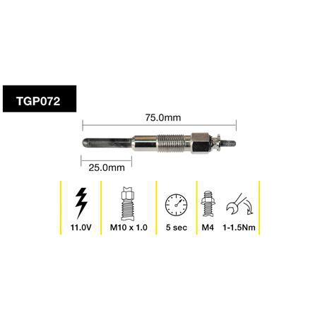 TRIDON GLOW PLUG 11.0V TGP072