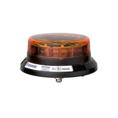 ECCO 12/24V Amber Beacon Amber Lens, Low Profile , Fixed Mount Single Bolt EB5101AA