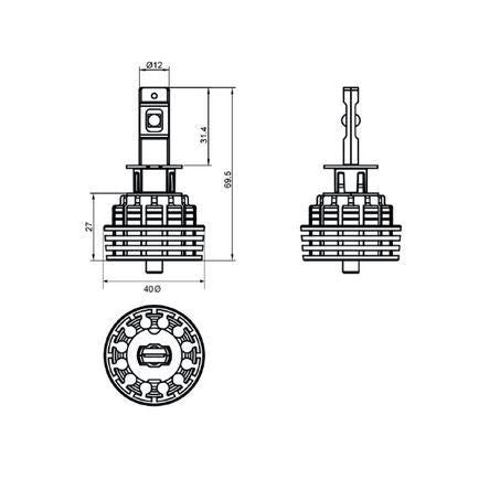 LED Autolamps 9/32V H3 LED Headlight Kit Single Beam Twin Blister H3-5000LM