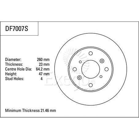 TRW Disc Brake Rotor 260mm x 21.5 Min