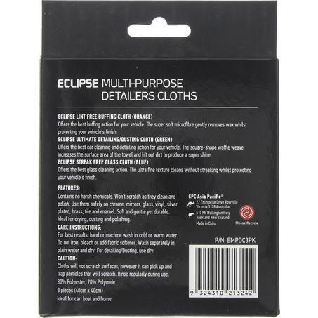 Eclipse Microfibre Detailing Cloths 3pk EMPDC3PK