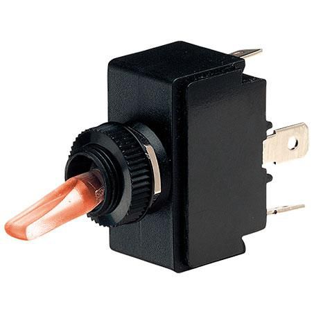 Narva Toggle Switch Off/On SPST Red Illuminated (Contacts Rated 30A @ 12V)