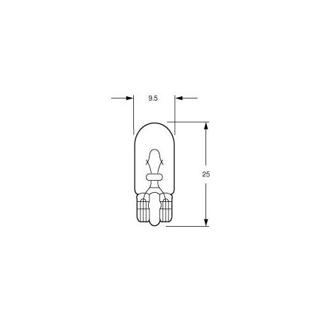 Hella 12V W5W Wedge Globe 5W W125LL