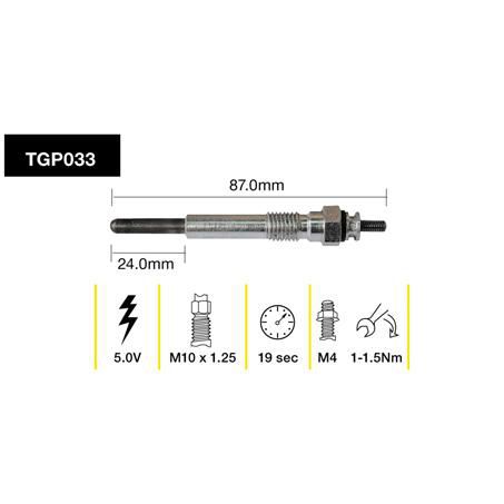 TRIDON GLOW PLUG 5.0V TGP033