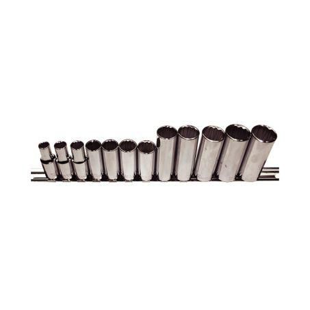 T & E TOOLS T&E 3/8in Drive Metric Deep Sockets 12 Point 12pc 93512