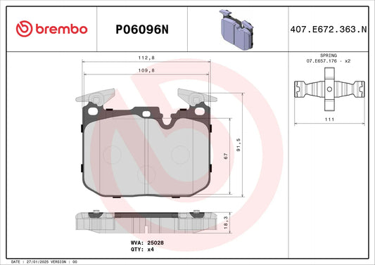P06096N Prime Ceramic brake pad belongs to Brembo Premium Line