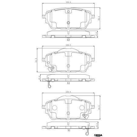 RDA BRAKES RDA GP Max General Purpose Low Metallic Brake Pad Set RDB2455