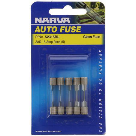Narva Glass Fuse 3AG 15A 5 Pce