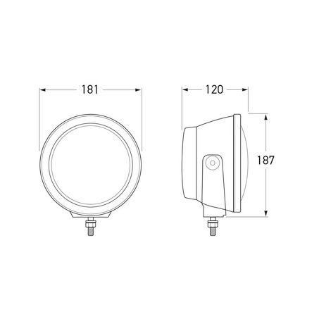 HELLA Luminator Compact Round LED Driving Light Spread Beam 12/24V 1F3011815001