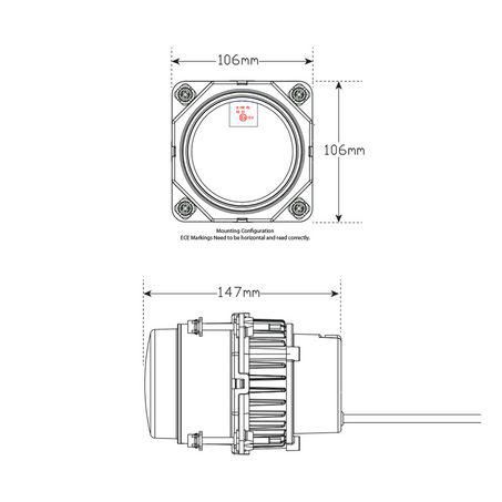 LED Autolamps 12/24V 90Mm Hi/Low +Park HL92