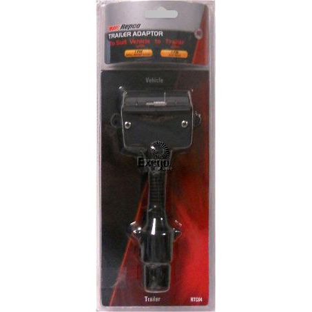 REPCO Trailer Adaptor 7 Pin Small Round - 7 Pin Flat
