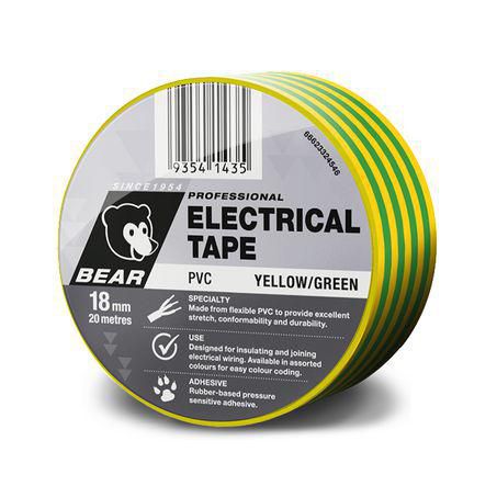 NORTON TAPE PVC ELEC 18MM X 20M YEL/GRN 66623324546
