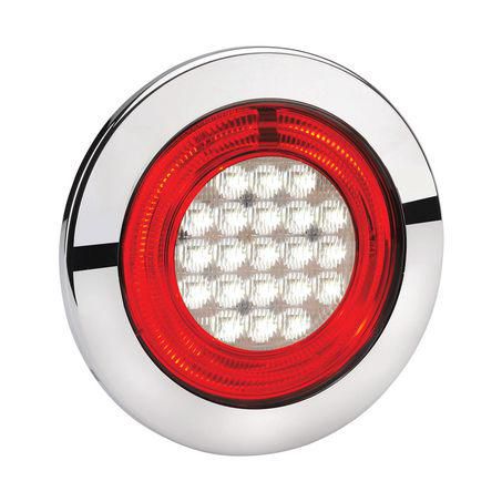 Narva 9-33 Volt LED Reverse (White) With Red LED Tail Ring, 155mm Contoured