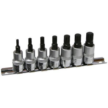 T & E TOOLS T&E Multi-Spline 3/8in Drive Sockets 7pc S7601