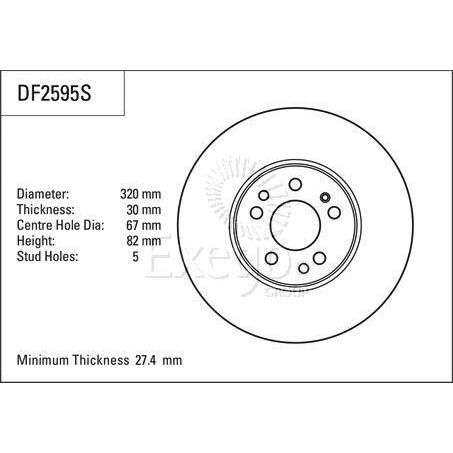 TRW Disc Brake Rotor 320mm x 27.4 Min