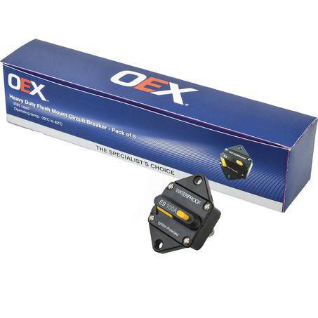 OEX Flush Mount Manual Reset Circuit Breaker 100A - Box Of 5