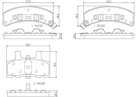 FRONT BRAKE PAD SET GM VARIOUS - P18004N