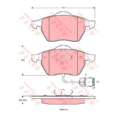 TRW Brake Pad Set Inc. Wear Sensor (DB1404)