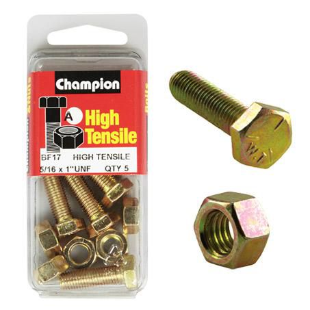 CHAMPION AUTO PARTS Champion Screw & Nut Pack 1in. x 5/16in. UNF BF17