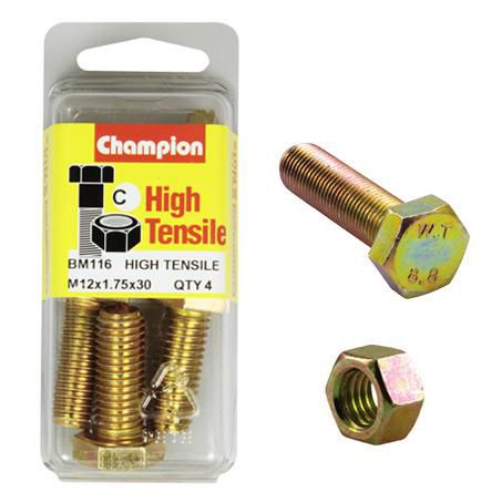 CHAMPION AUTO PARTS Champion Screw & Nut Pack M12 x 30 BM116
