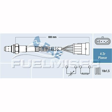 FUELMISER OXYGEN SENSOR DIRECT FIT 4 WIRE 600MM CABLE