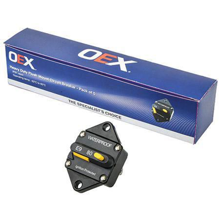 OEX Flush Mount Manual Reset Circuit Breaker 80A - box of 5