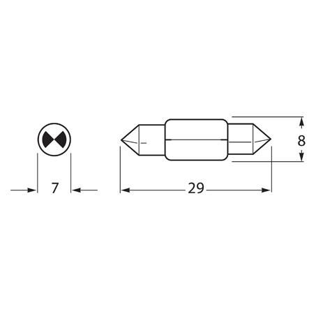 Hella Festoon SV7.8 Globe 12V 3W M123