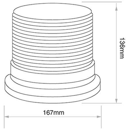 Narva LED Beacon / Strobe Amber 12 or 24V Pole Mount