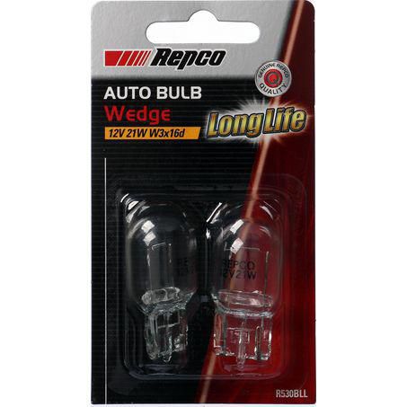 Repco W21W Wedge Globe 12V 21W W3x16d Pack of 2 R530BLL