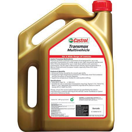 CASTROL TRANSMAX MULTI VEHICLE AUTOMATIC TRANSMISSION FLUID 4L 3371183