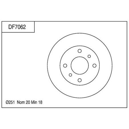 TRW Disc Brake Rotor 251mm x 18 min