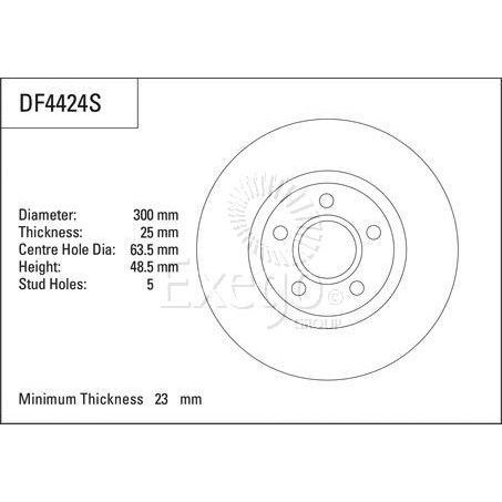 TRW Disc Brake Rotor 300mm x 23 Min