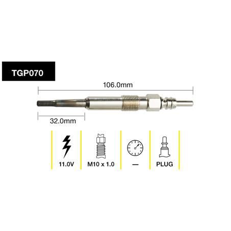 TRIDON GLOW PLUG 11.0V TGP070