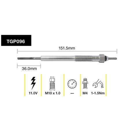 TRIDON GLOW PLUG 11.0V TGP096