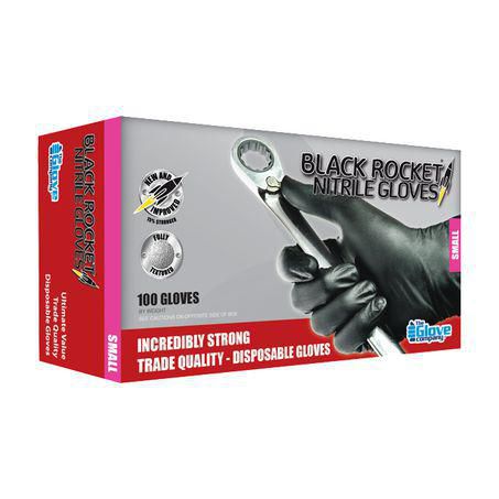 ROCKET TGC Black Rocket Nitrile Gloves  100 Pack 130001