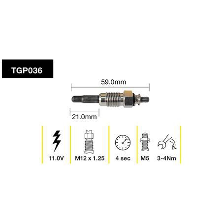 TRIDON GLOW PLUG 11.0V TGP036