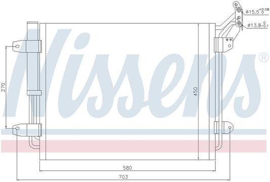 Nissens CONDENSER VW TIGUAN 5N 1.4L PET 2.0L DSL 11/07-9/16 CN5437N